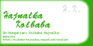 hajnalka kolbaba business card